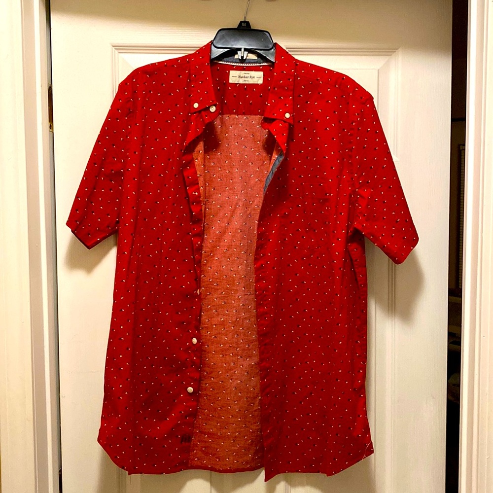 Hawker Rye tailored slim fit essential wash stretch short sleeve shirt
